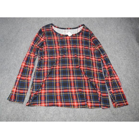 Maurices Plaid Long Sleeve Night Top Women's XXL Casual Winter Christmas New NWT - Picture 1 of 14